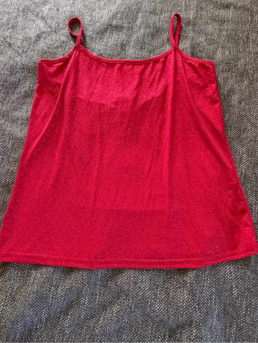 Sparkle Red Spaghetti Strap Tank Top